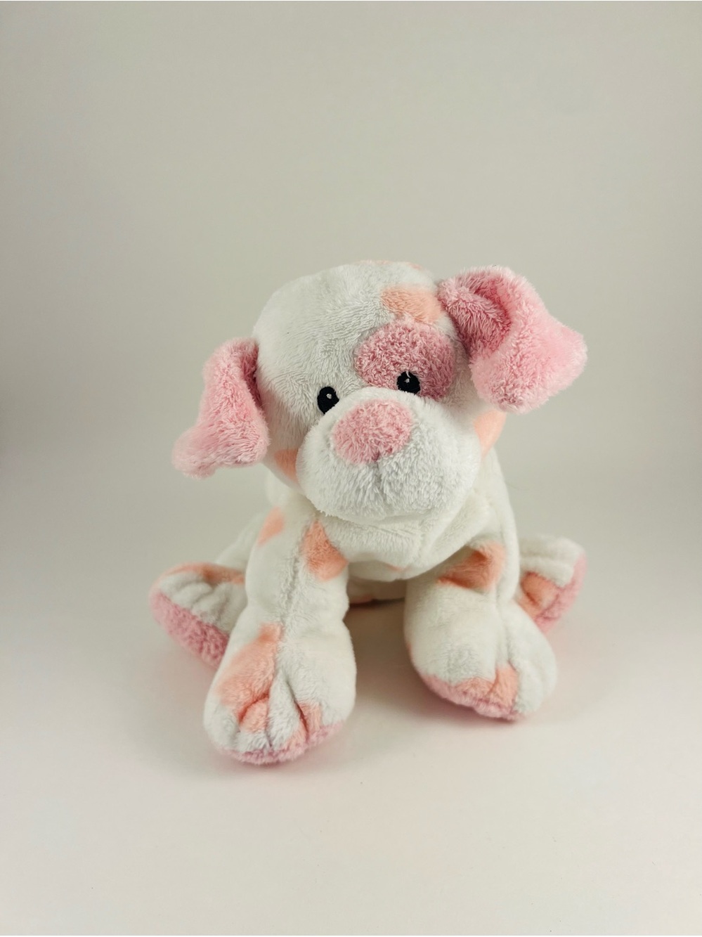 Ty Pluffies Baby Pups White Pink Spots Puppy Dog Plush 2011